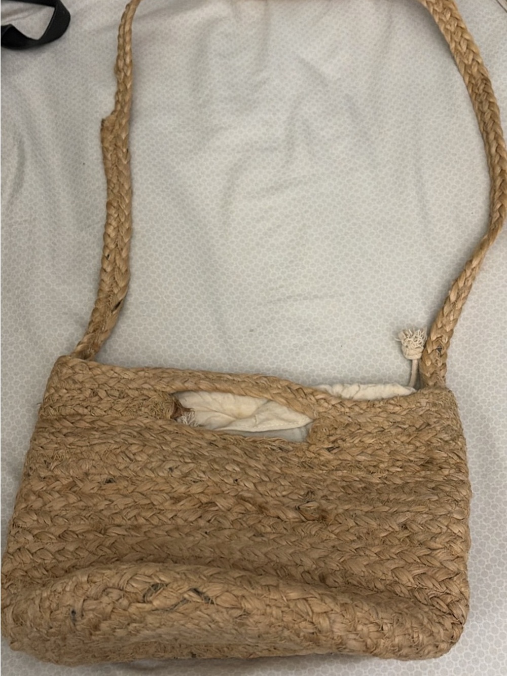 Zara Natural Woven Straw Shoulder Bag - Neutral